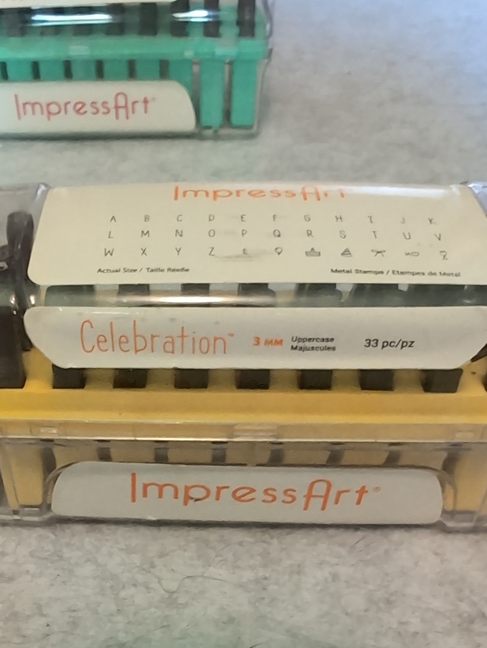 imPRESS Metal Letter and Symbol Stamp Set - Mint and Orange